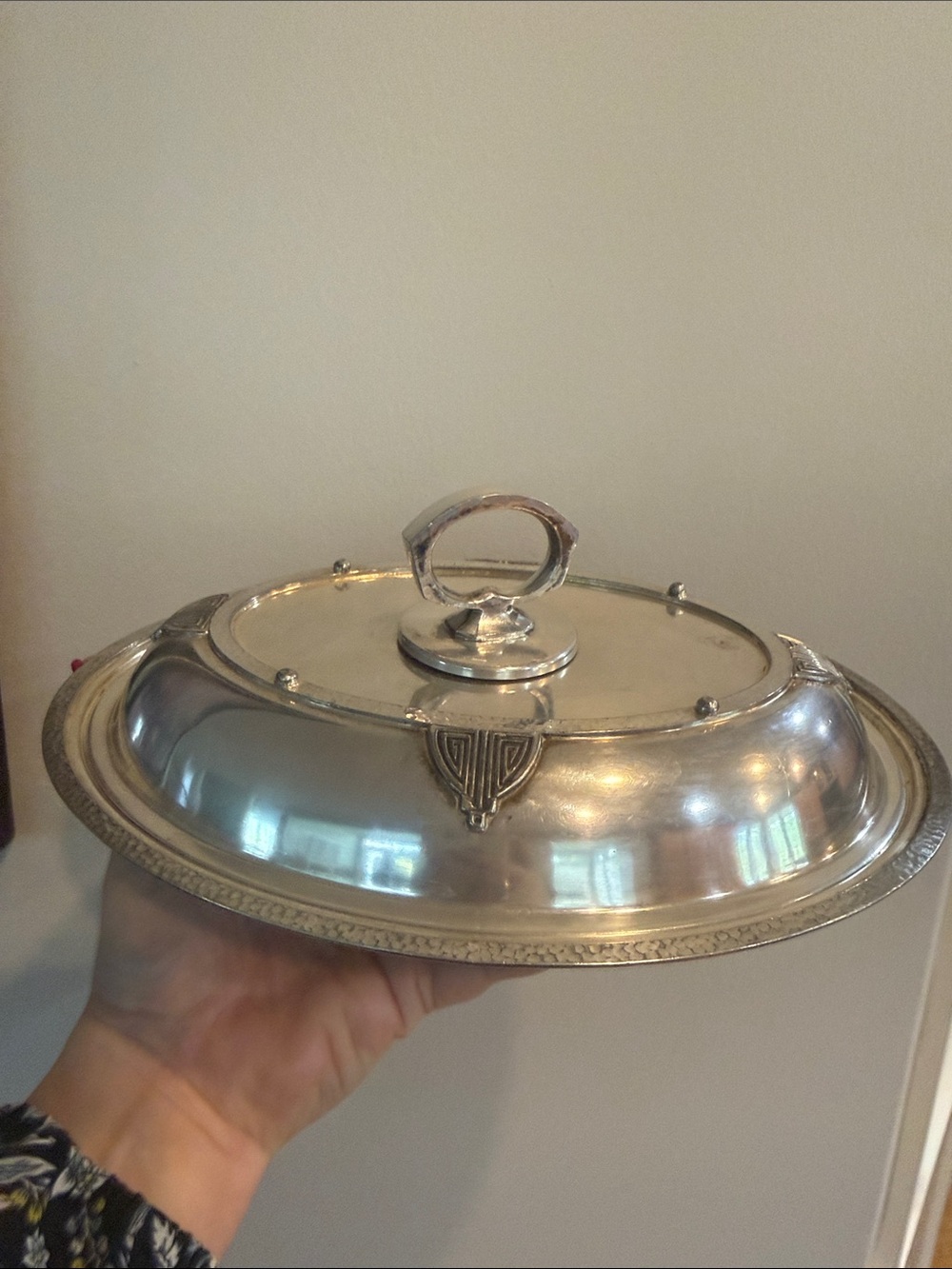 Art Deco Knickerbocker Sheffield Silver-plated Covered Serving Dish 1930 -1940’s